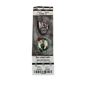 New‎ Jersey Nets vs Boston Celtics NBA January 25 2004 Ticket Stub